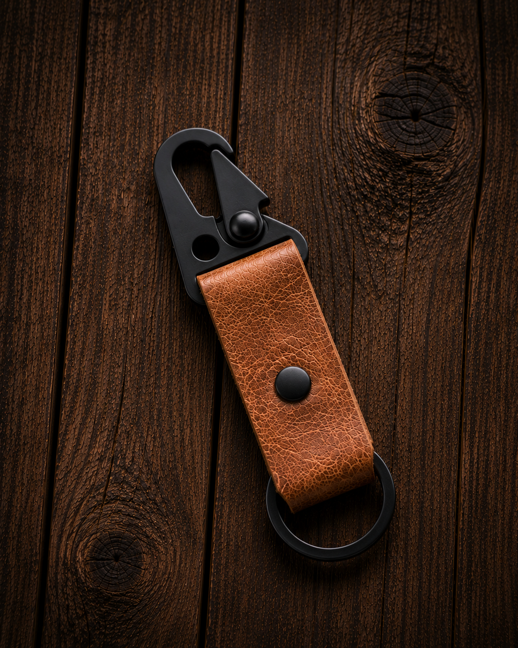 Bison Leather Keychain