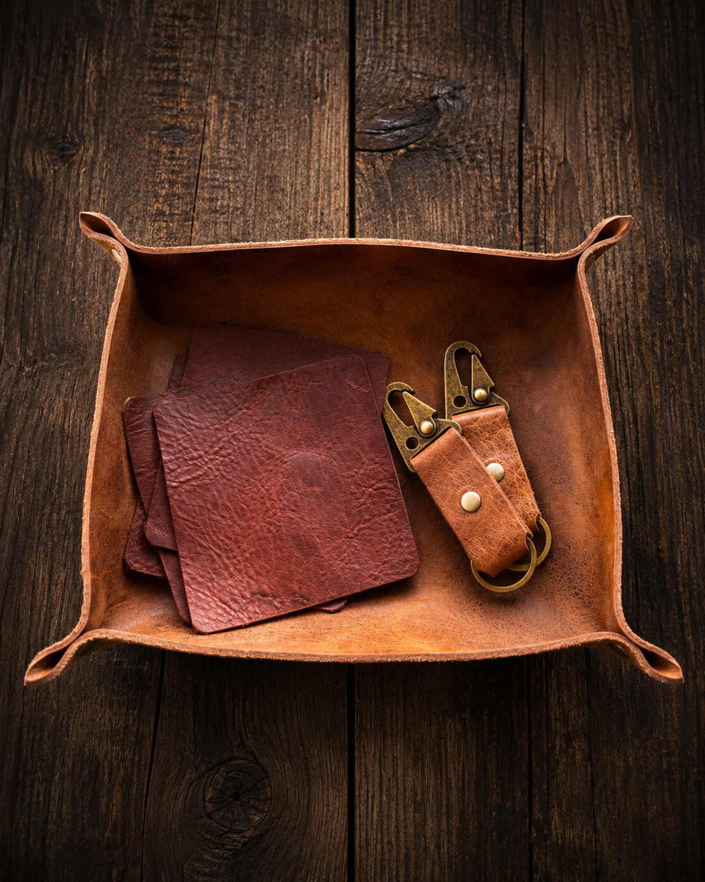 Trailhead Collection by Steak & Whiskey featuring handcrafted bison leather client appreciation gifts made in Colorado.