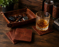 American Bison Leather Coasters | Set of 4