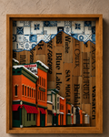 MAIN STREET IN WINTER- Original Mixed Media Art