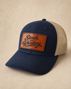 Steak & Whiskey Leather Patch Hat
