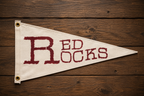 Red Rocks Colorado Pennant | Hand-Painted Canvas Flag